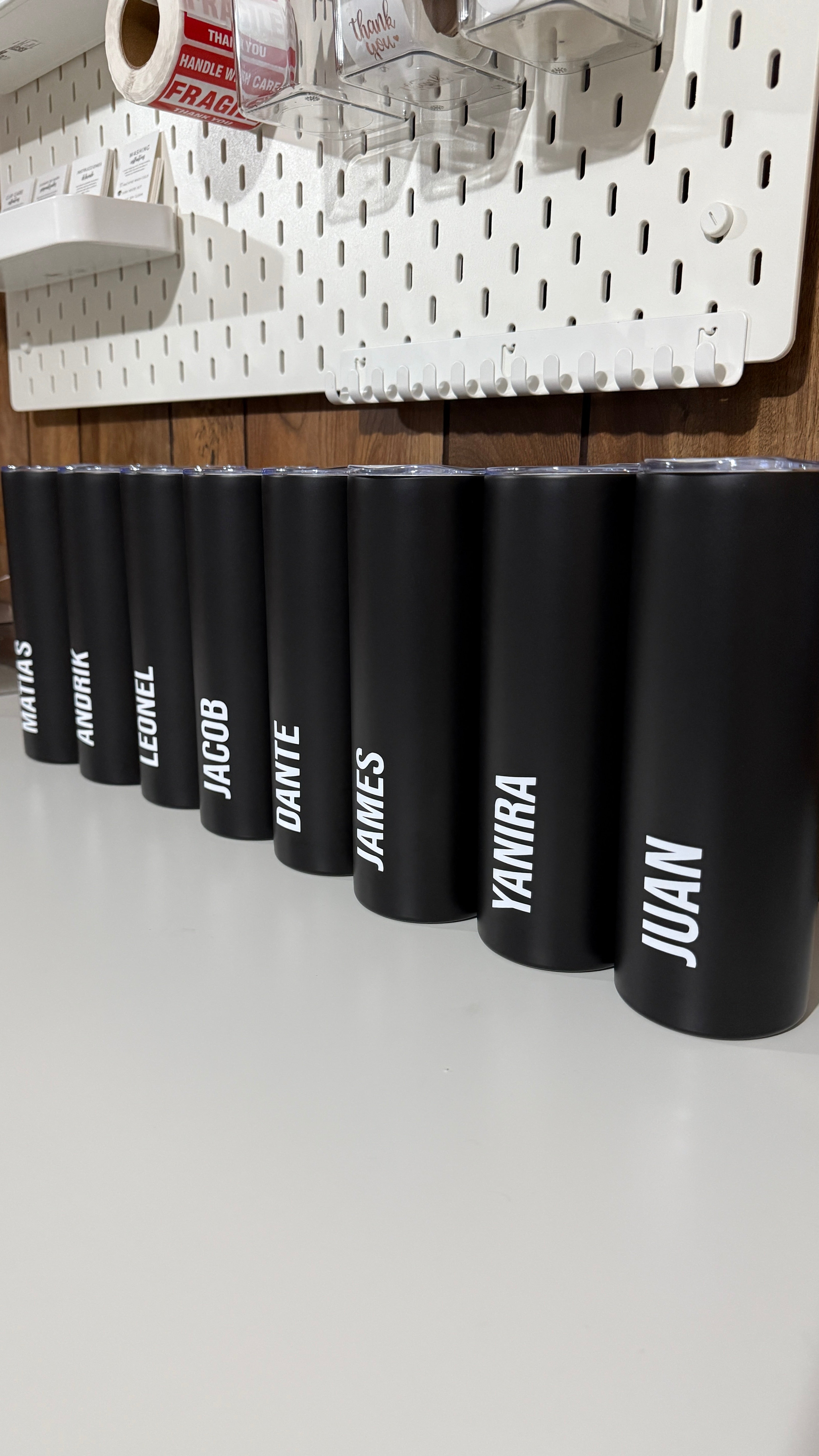 Black Custom Skinny Tumbler – Personalized Stainless Steel Tumbler with Name | Insulated Travel Cup