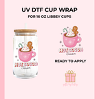 Hot Cocoa Season Christmas UV DTF Decal– Ready to Apply Decal for 16oz Libbey Glass Cans | Holiday Cup Decal (Decal Only) (Copy)
