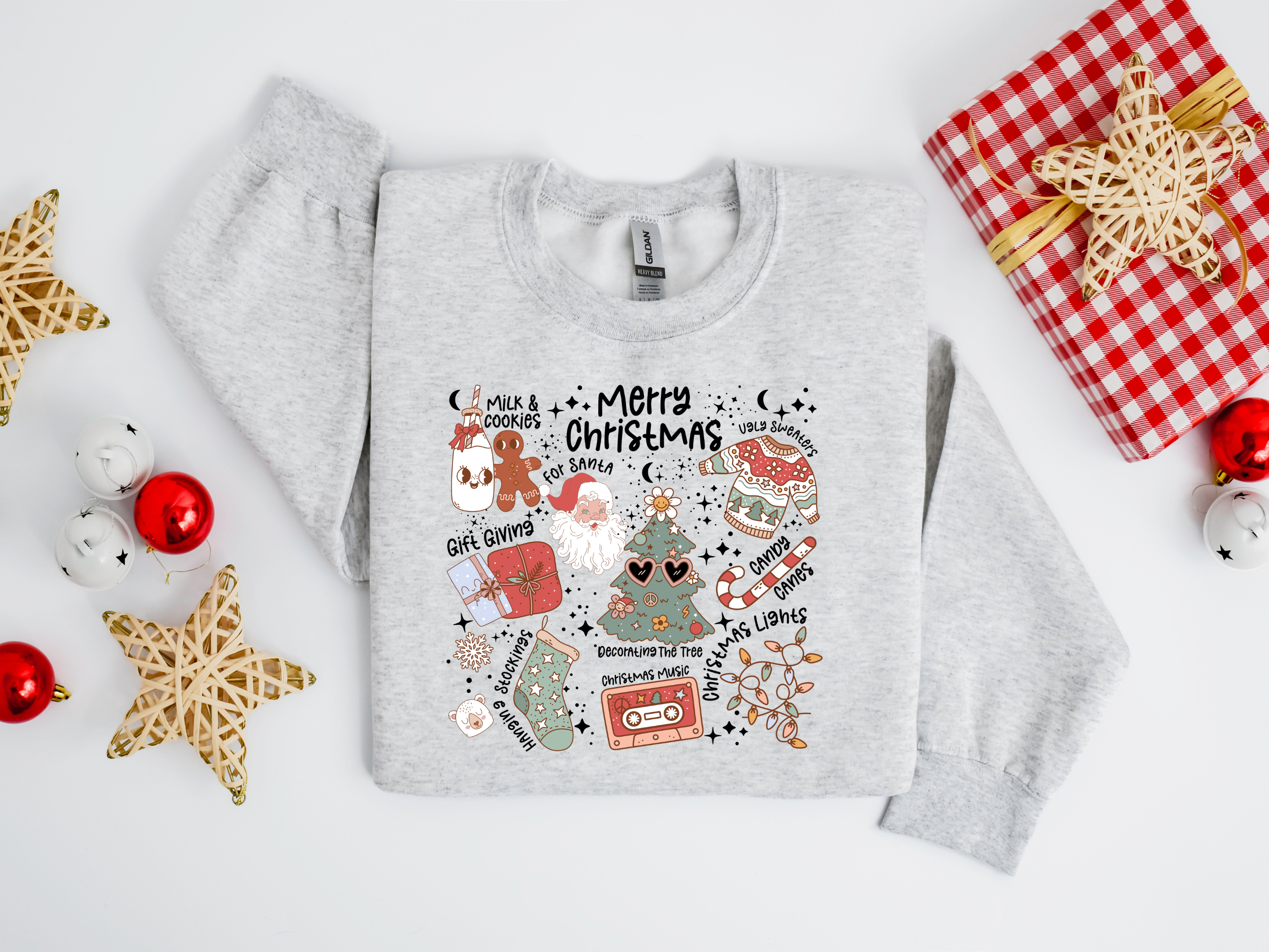 Christmas Doodles DTF Transfer | Ready to Press Christmas DTF Transfers