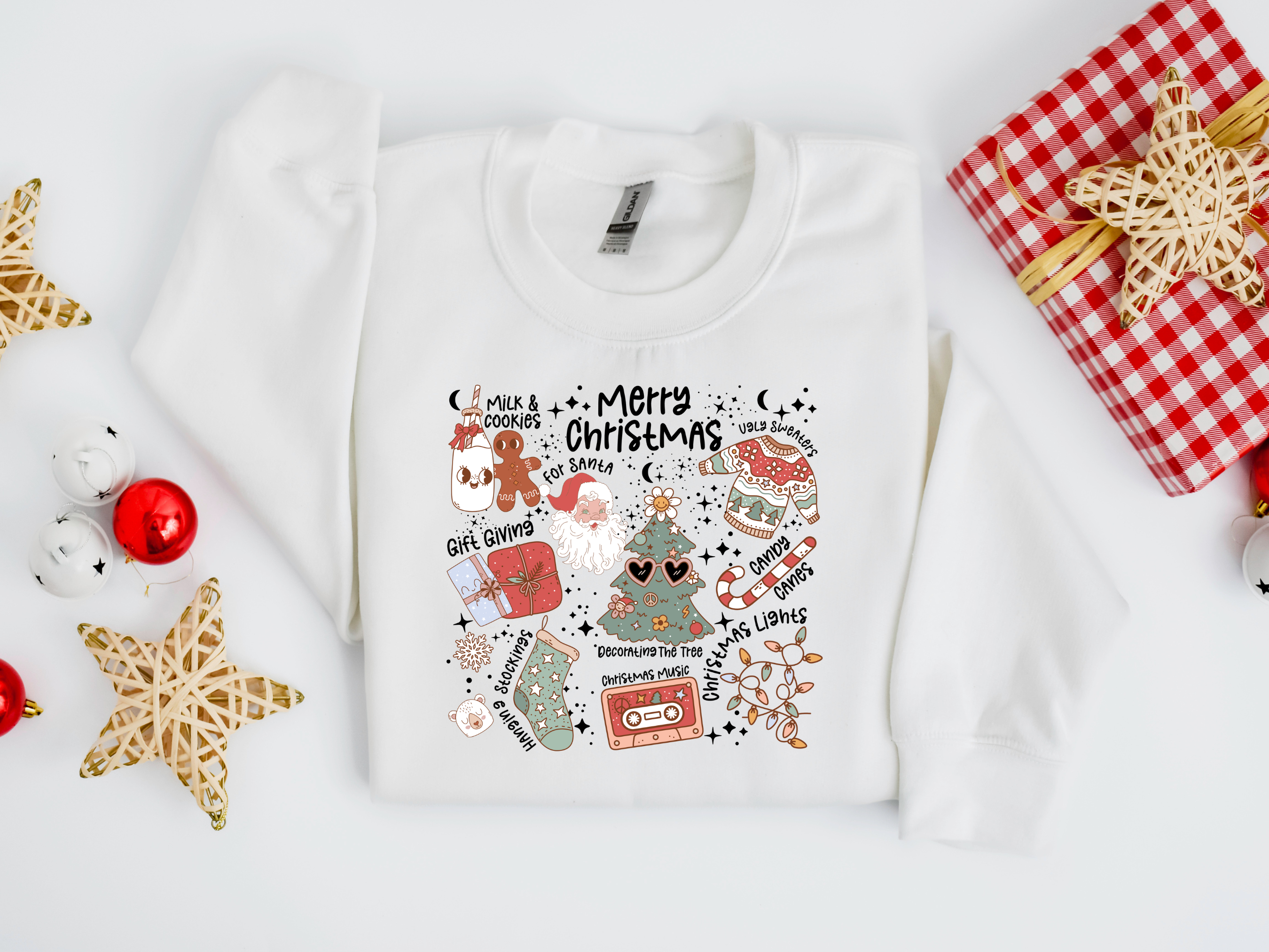 Christmas Doodles DTF Transfer | Ready to Press Christmas DTF Transfers
