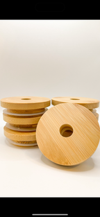 Bamboo Lids for Libbey Glass Cups – Fits 16oz & 20oz Glass Cans | Reusable Eco Lid for Tumblers & Iced Coffee Cups
