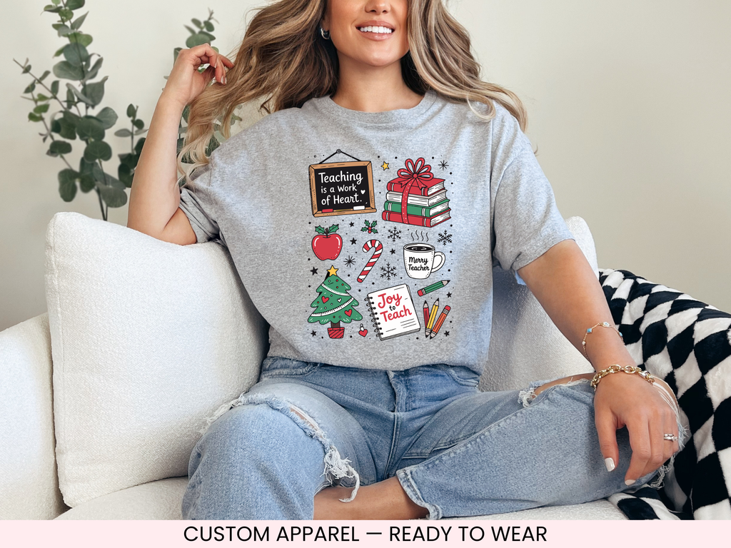 Christmas Teacher Graphic T-shirt | Comfy Unisex Christmas Shirt