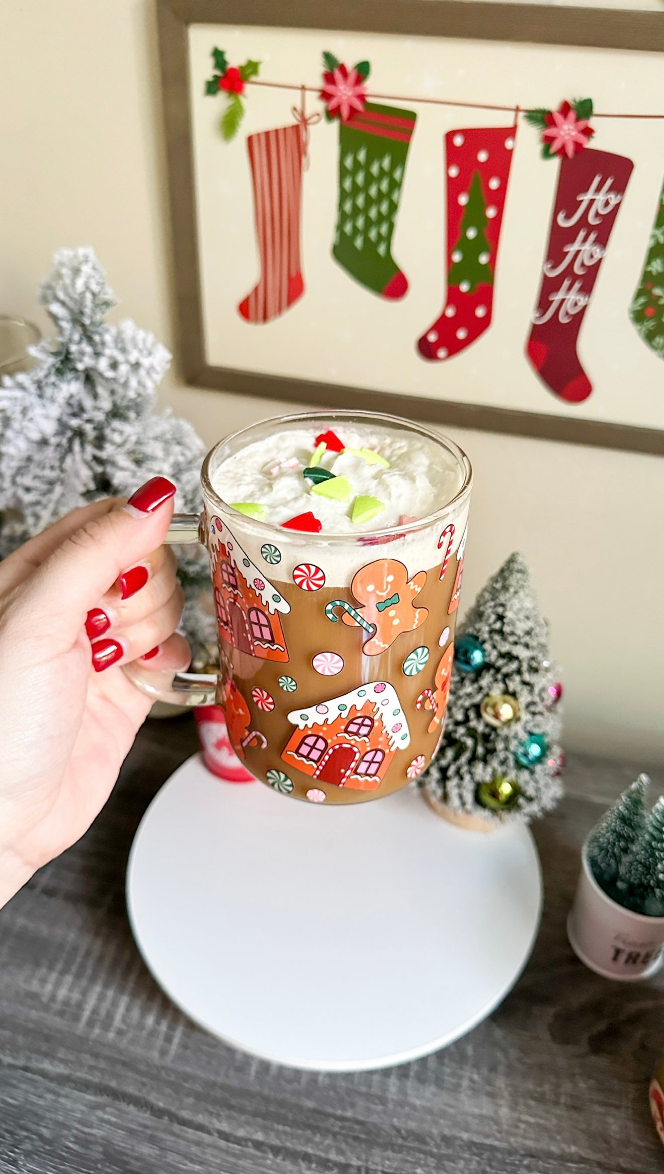 15oz Christmas Mugs – Festive Holiday Coffee Cup with Optional Bamboo Lid & Glass Straw | Christmas Gift Mug (Hand Wash Only)