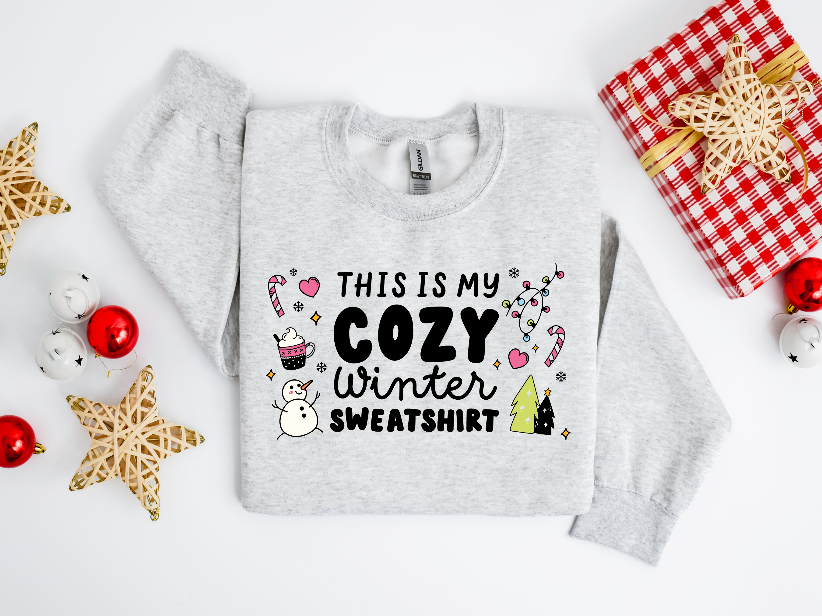 Cozy Christmas Sweatshirt DTF Transfer | Ready to Press Christmas DTF Transfers