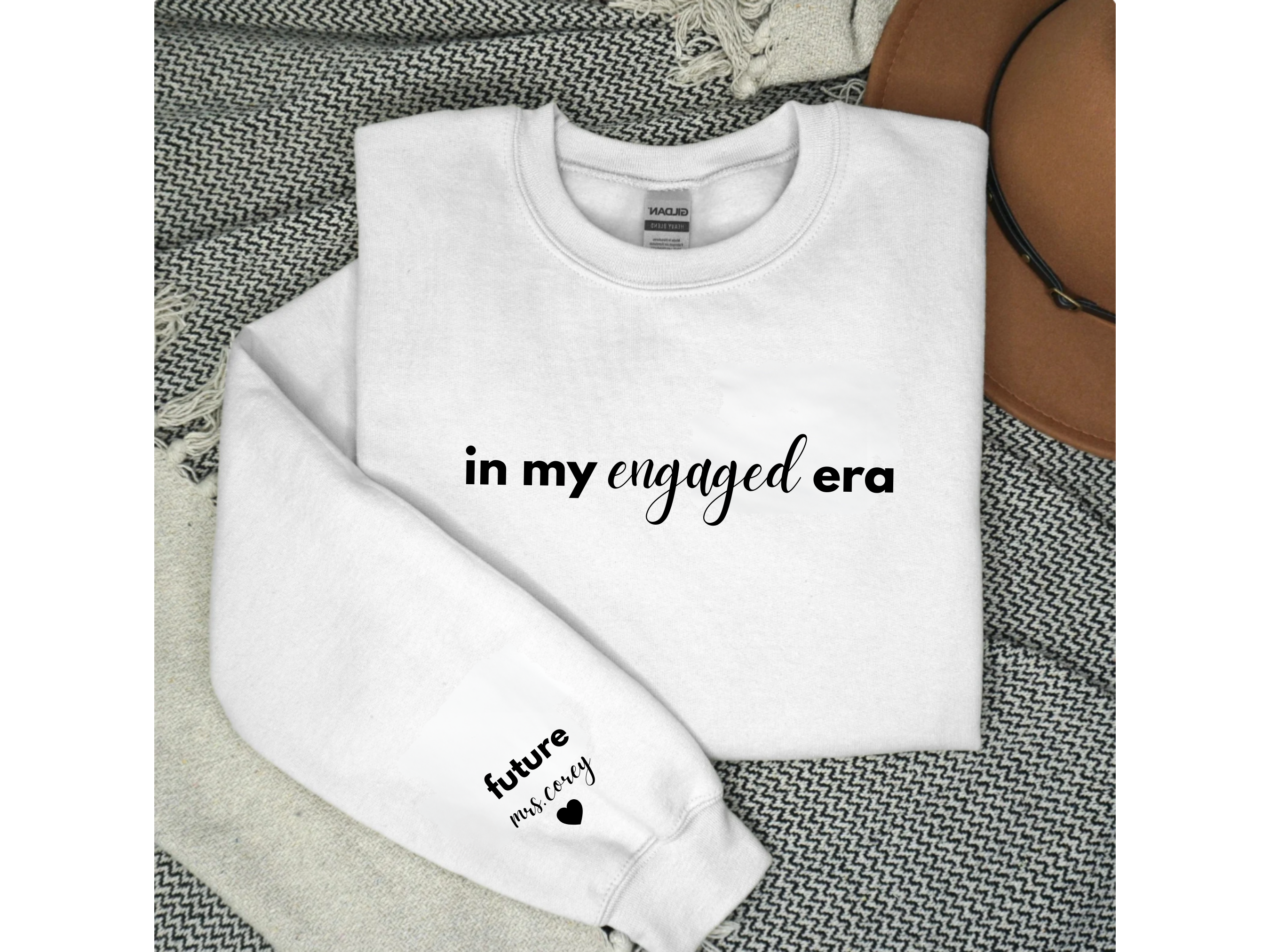 In My Engaged Era Sweatshirt – Custom Engagement Crewneck with “Future Mrs.” Sleeve Detail | Bride Gift