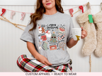 Christmas Doodles Graphic T-shirt | Comfy Unisex Christmas Shirt