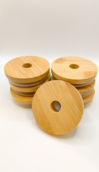Bamboo Lids for Libbey Glass Cups – Fits 16oz & 20oz Glass Cans | Reusable Eco Lid for Tumblers & Iced Coffee Cups