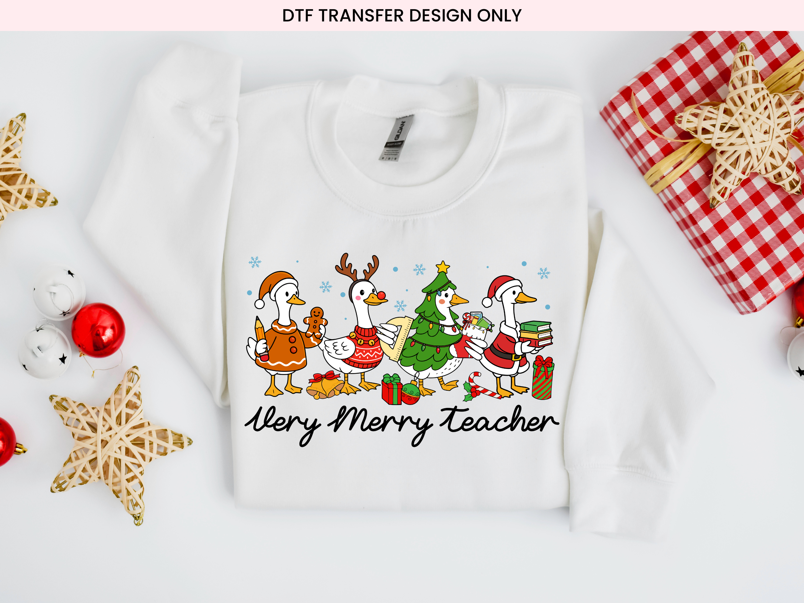 Very Merry Teacher DTF Transfer | Ready to Press Christmas DTF Transfers