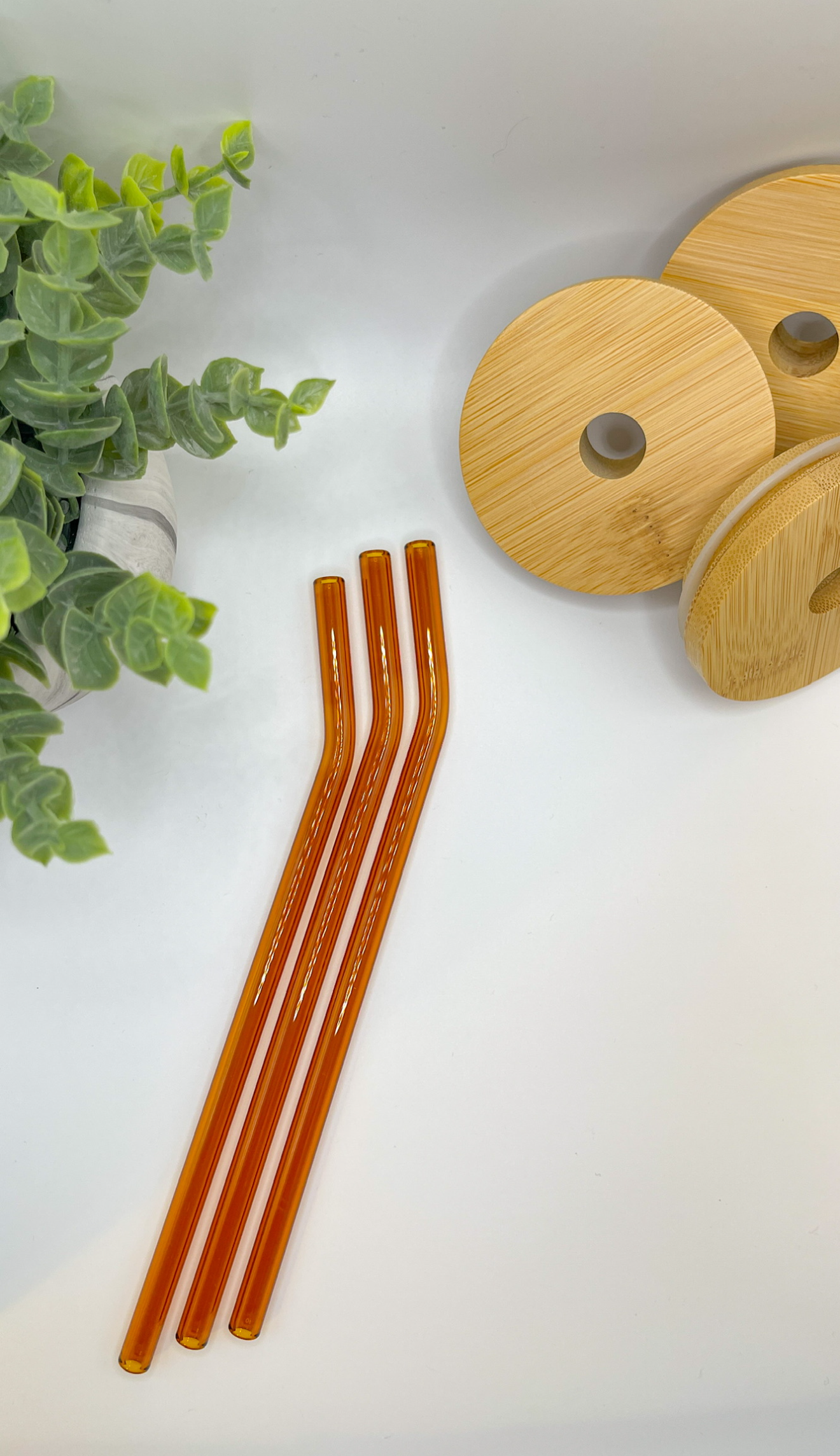 Reusable Glass Straws – Amber, Pink, Green & Clear | Eco-Friendly Straw for Libbey Glass Cups, Tumblers & Iced Coffee