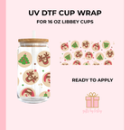Sugar Cookies Christmas UV DTF Cup Wrap – Ready to Apply Wrap for 16oz Libbey Glass Cans | Holiday Cup Decal (Wrap Only)