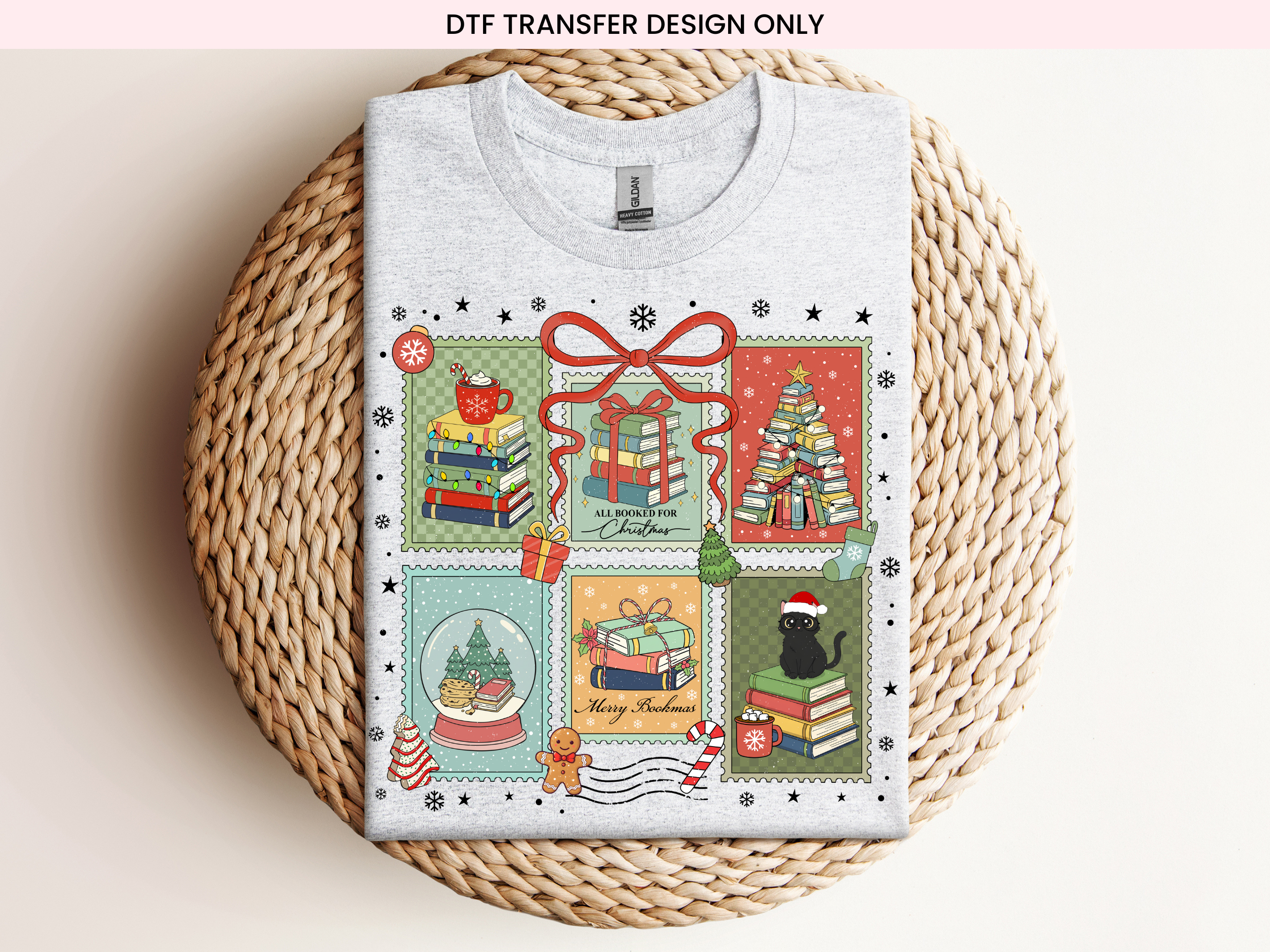 Merry Bookmas DTF Transfer | Ready to Press Christmas DTF Transfers