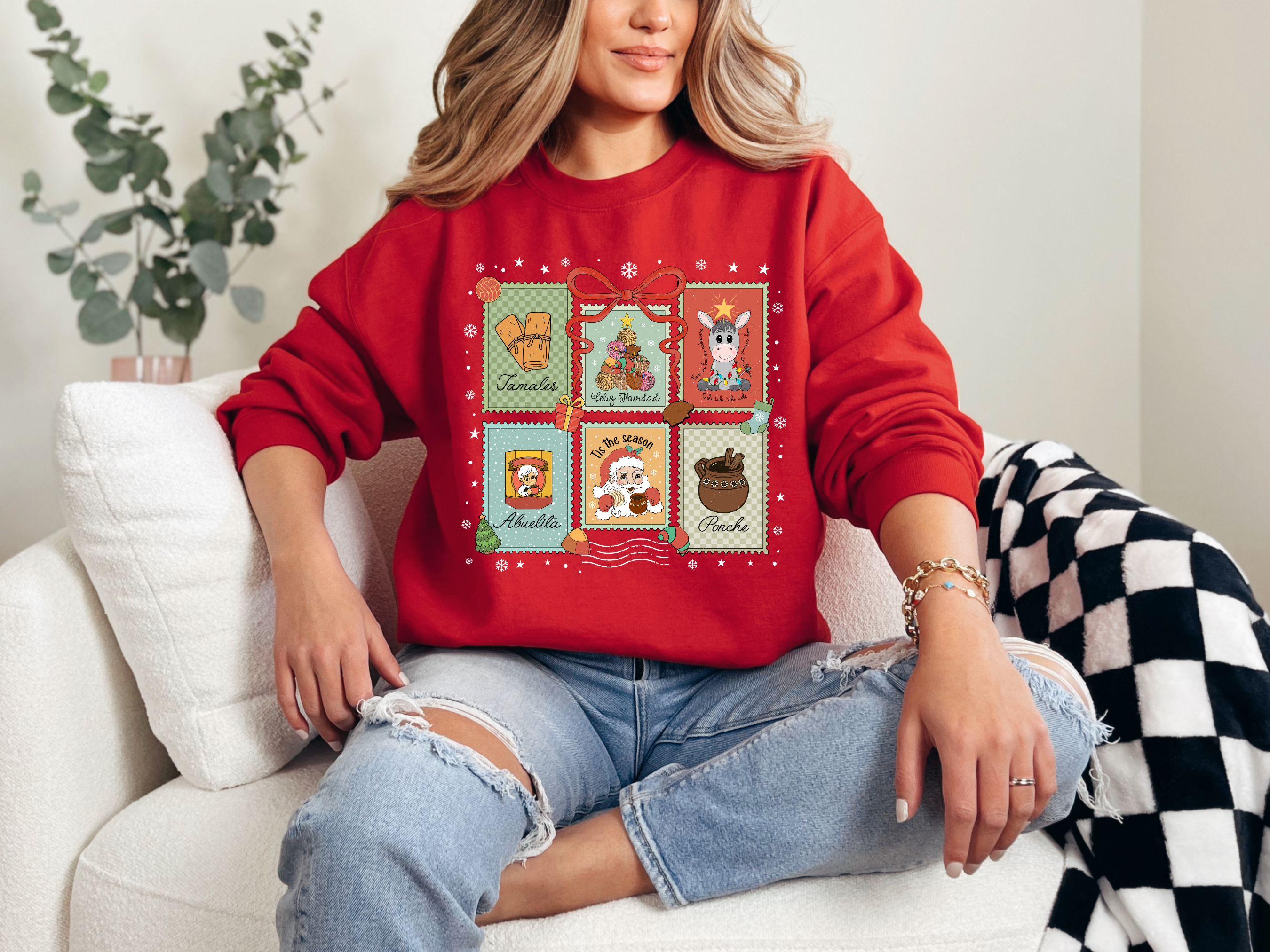 Spanish Christmas Graphic Sweatshirt | Unisex Christmas Crewneck Sweatshirt