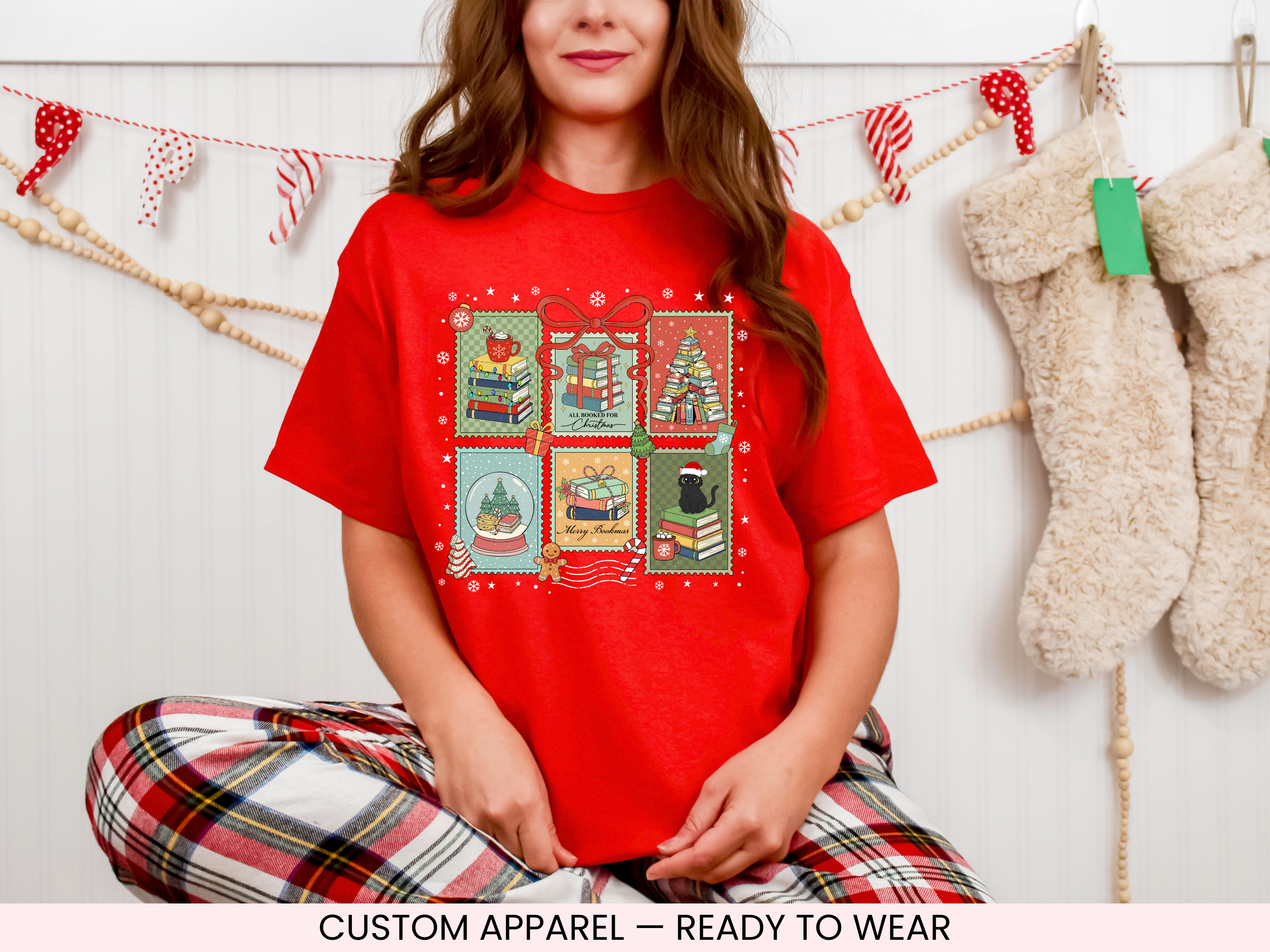 Merry Bookmas Graphic T-shirt | Comfy Unisex Christmas Shirt