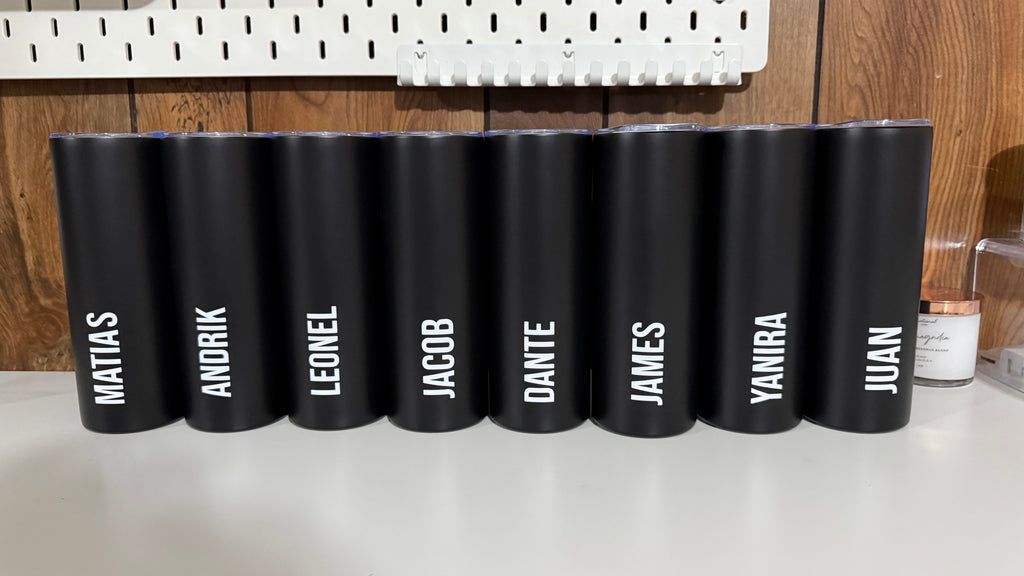 Black Custom Skinny Tumbler – Personalized Stainless Steel Tumbler with Name | Insulated Travel Cup