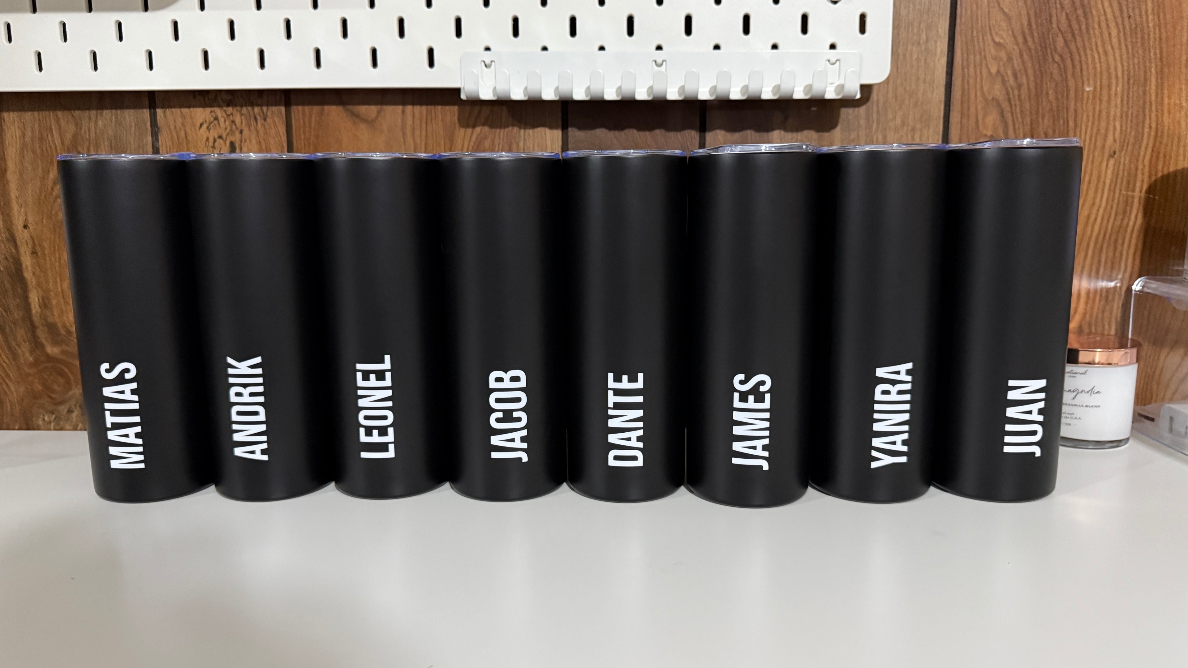 Black Custom Skinny Tumbler – Personalized Stainless Steel Tumbler with Name | Insulated Travel Cup
