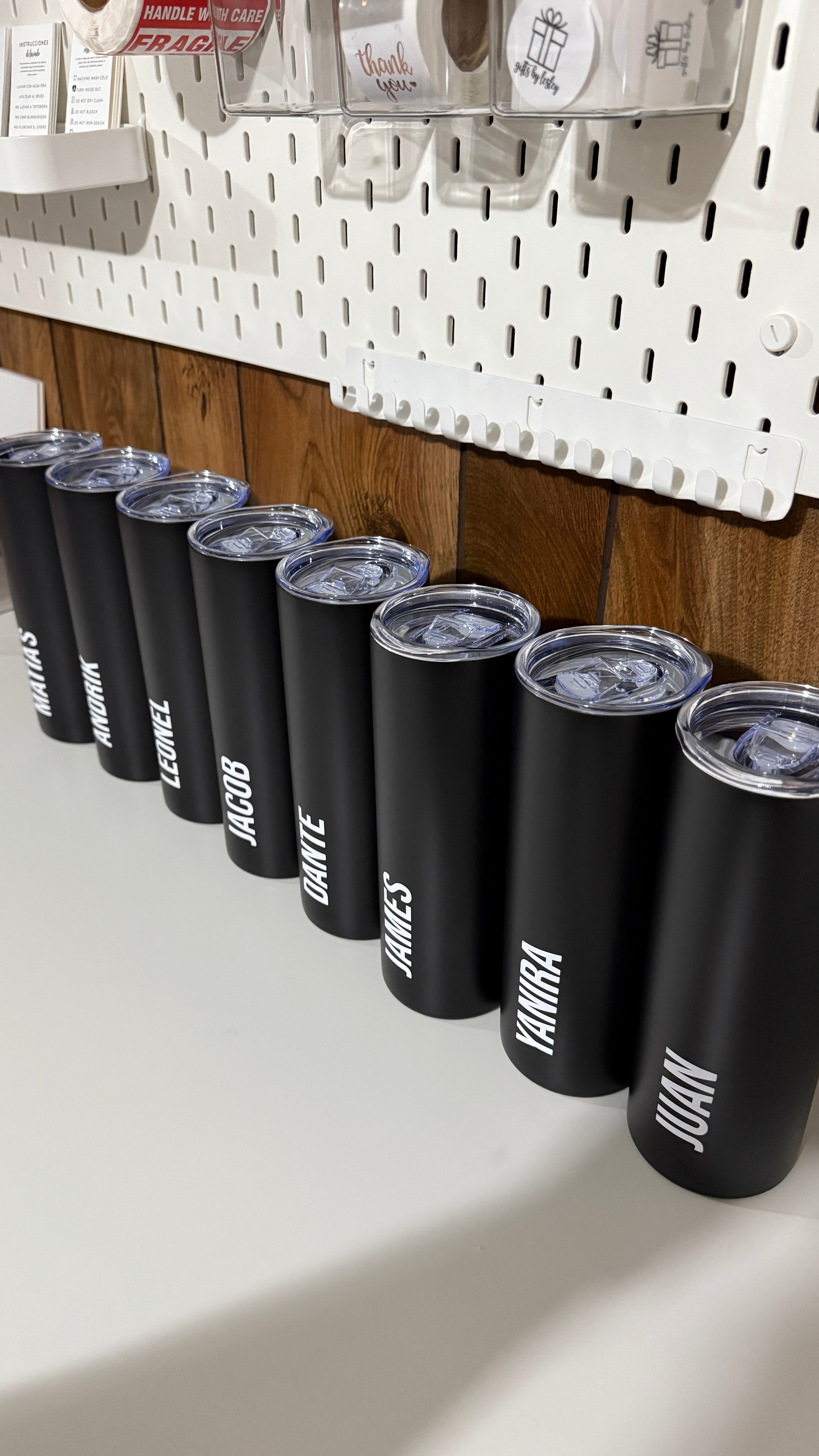 Black Custom Skinny Tumbler – Personalized Stainless Steel Tumbler with Name | Insulated Travel Cup