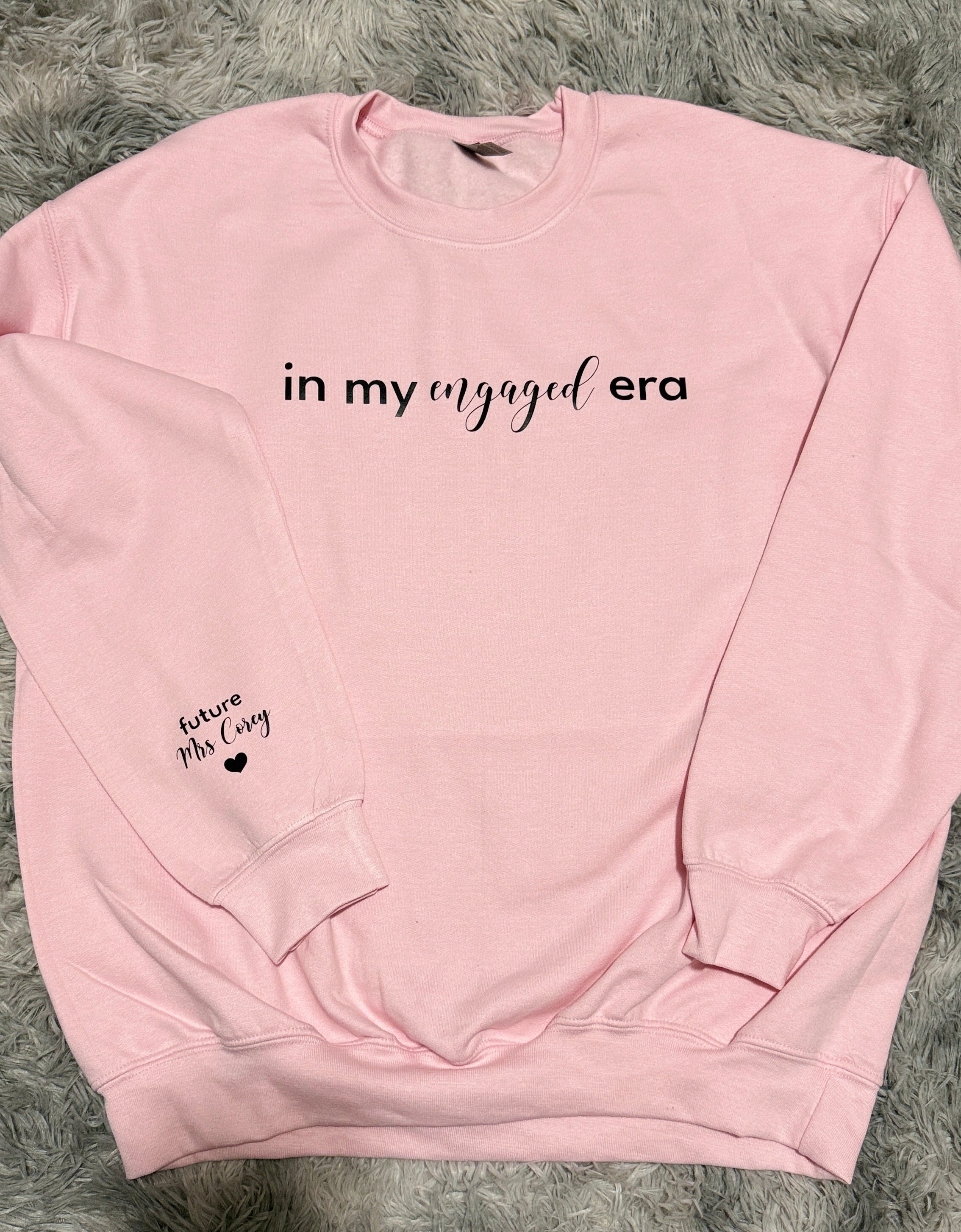 In My Engaged Era Sweatshirt – Custom Engagement Crewneck with “Future Mrs.” Sleeve Detail | Bride Gift