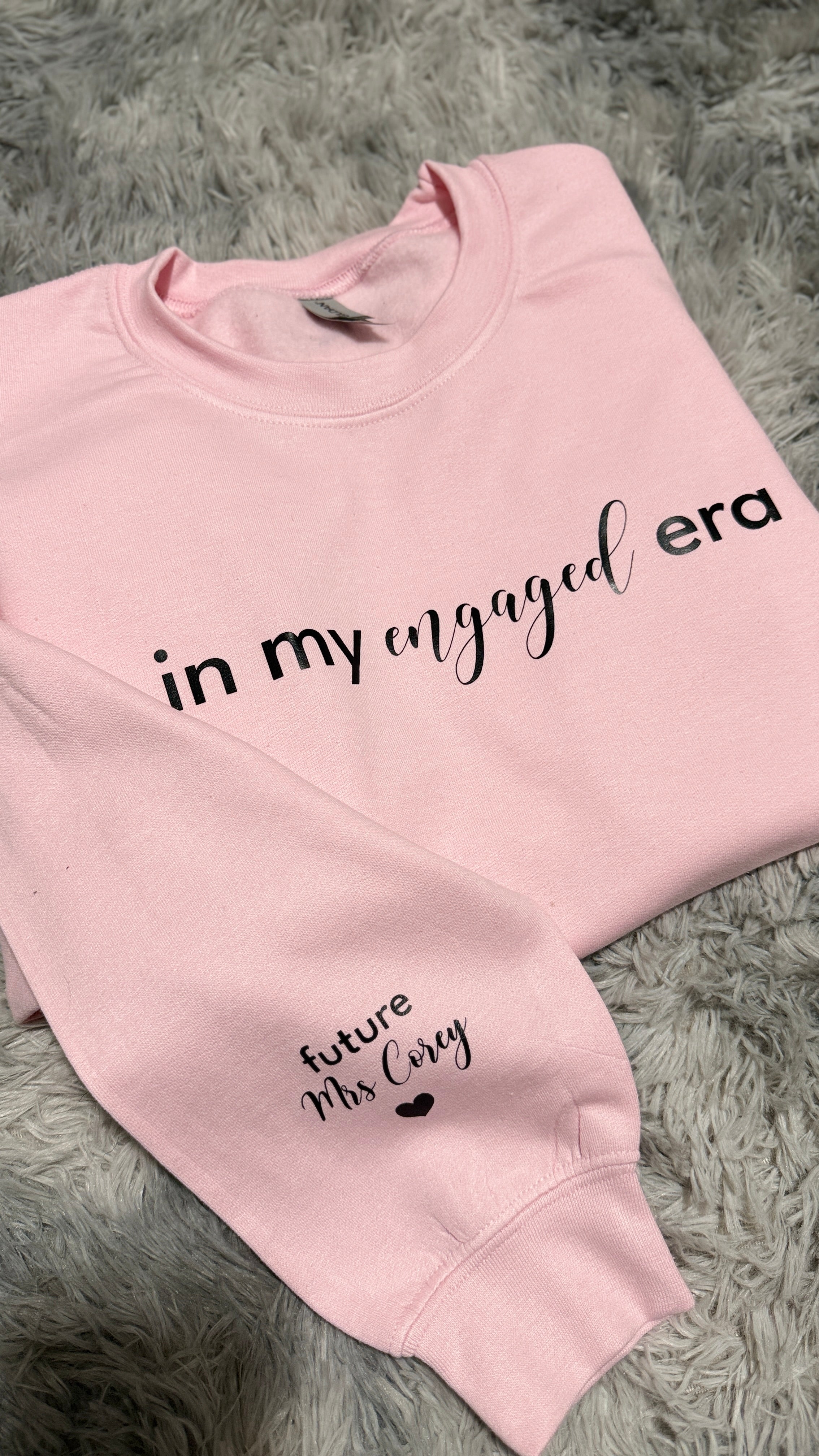 In My Engaged Era Sweatshirt – Custom Engagement Crewneck with “Future Mrs.” Sleeve Detail | Bride Gift