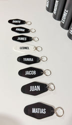 Custom Motel Keychains – Personalized Keychain with Name | Vintage Acrylic Key Tag