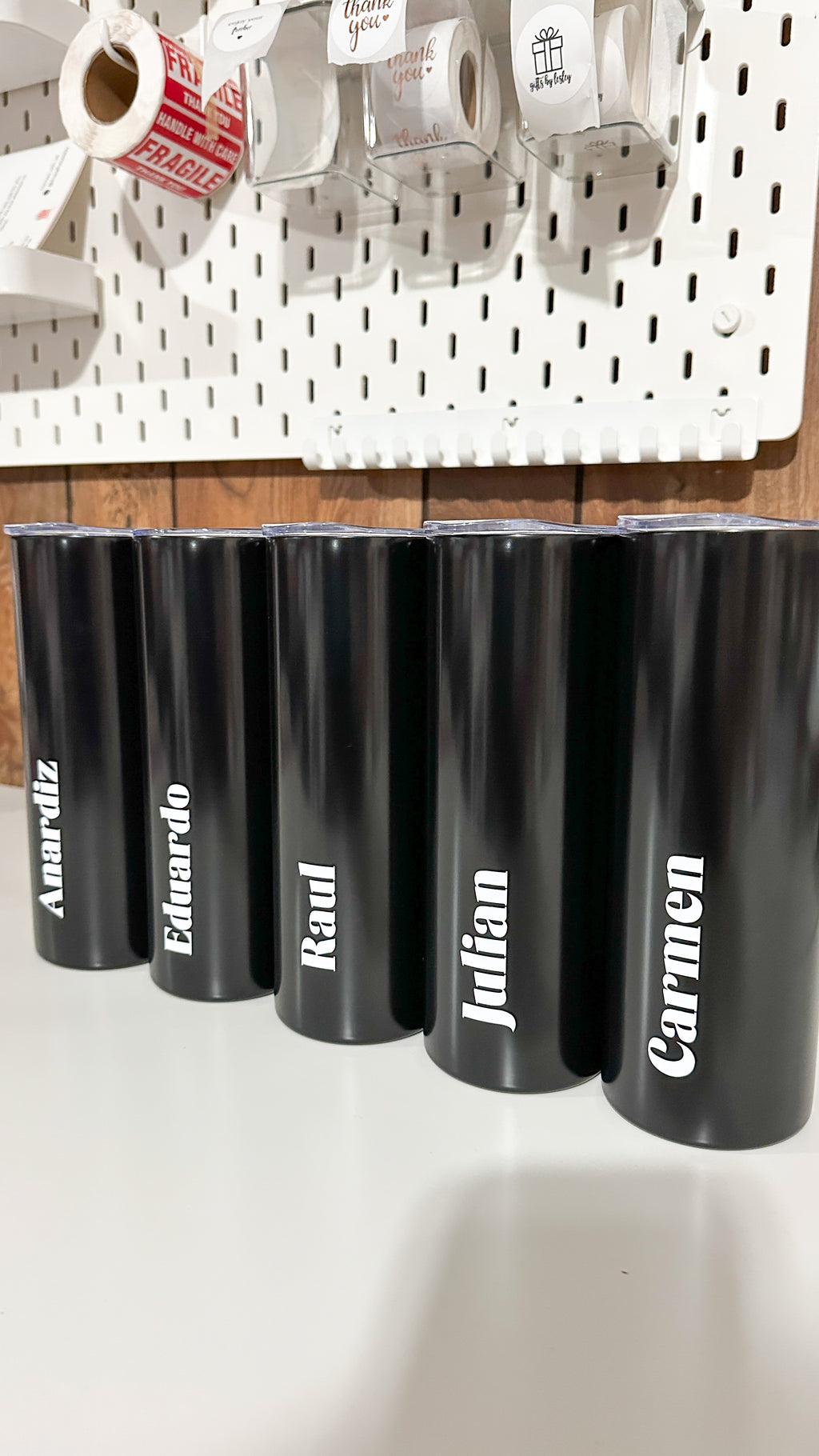Black Custom Skinny Tumbler – Personalized Stainless Steel Tumbler with Name | Insulated Travel Cup