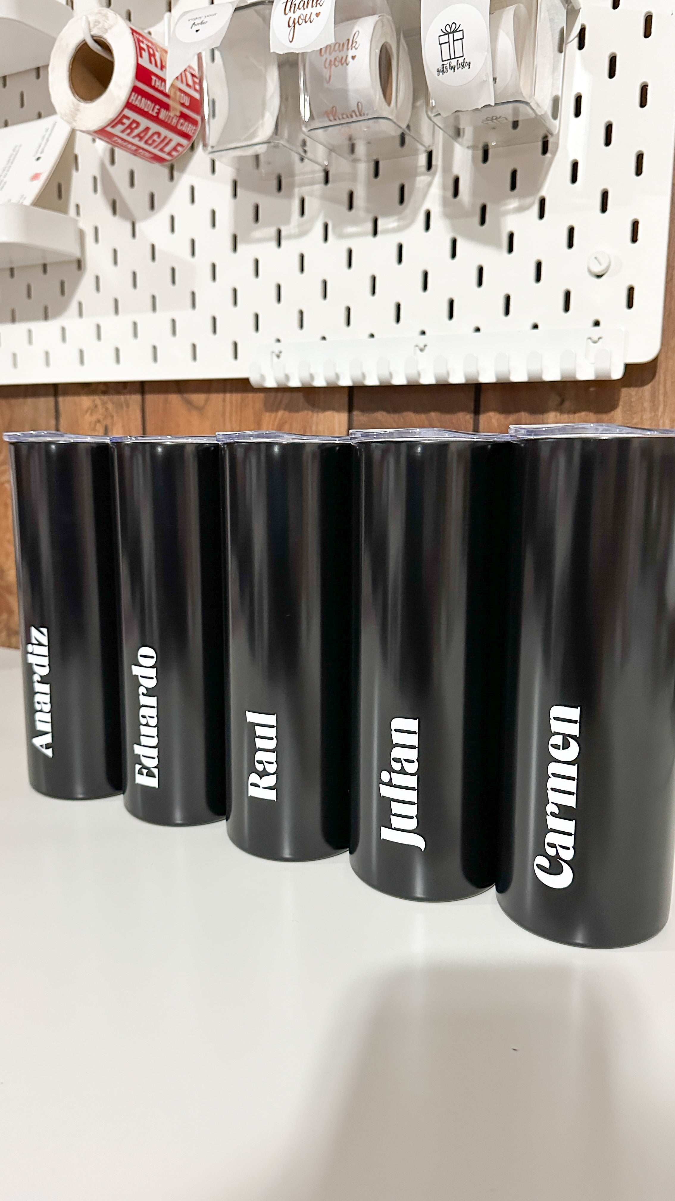 Black Custom Skinny Tumbler – Personalized Stainless Steel Tumbler with Name | Insulated Travel Cup